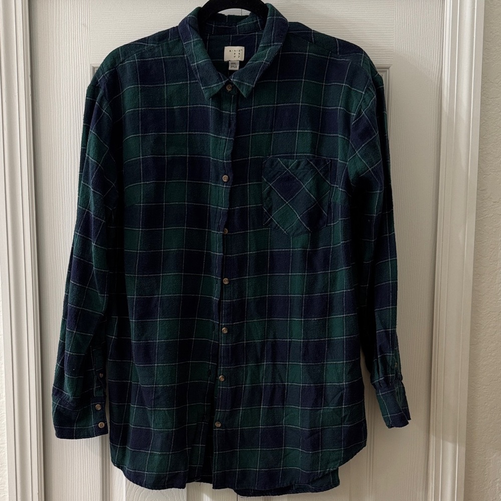 a new day Navy and Green Checkered Shirt